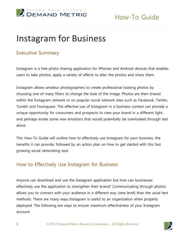 Effective Use of Instagram for Business How-To Guide
