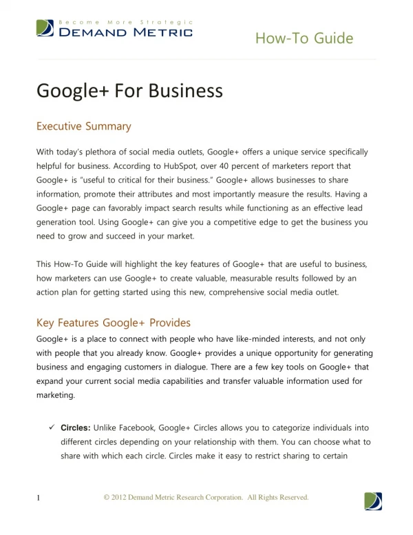 Using Google for Business How-To Guide