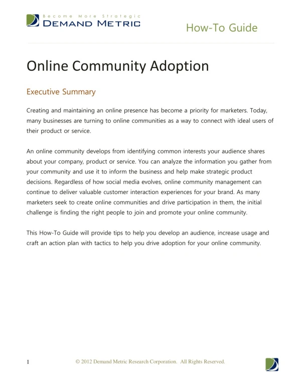 Driving Online Community Adoption How-To Guide