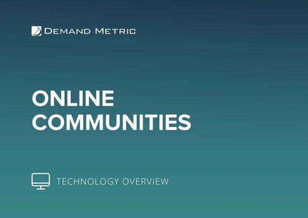 Online Communities Technology Overview