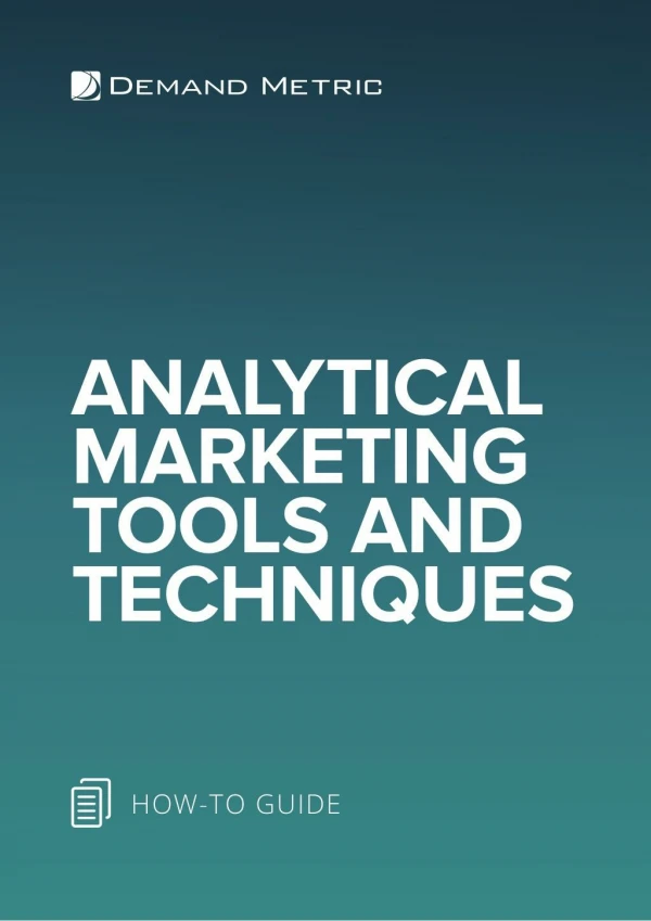 Analytical Marketing Tools & Techniques