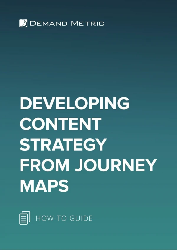 Developing Content Strategy From Journey Maps