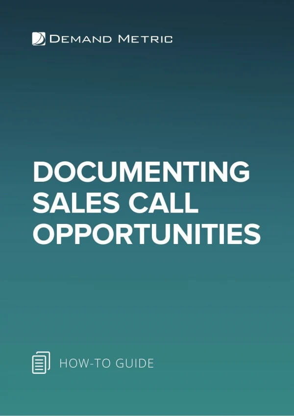 documenting sales call opportunities