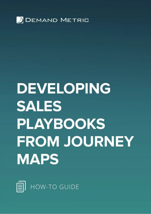 Developing Sales Playbooks From Journey Maps