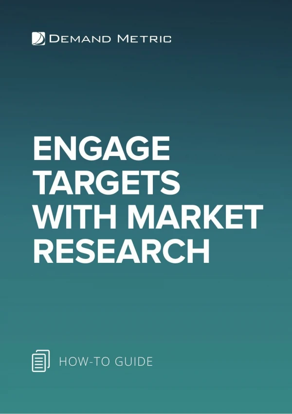 Engage Targets With Market Research