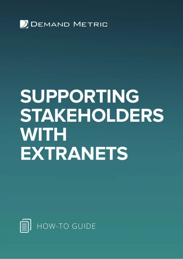 supporting stakeholders with extranets