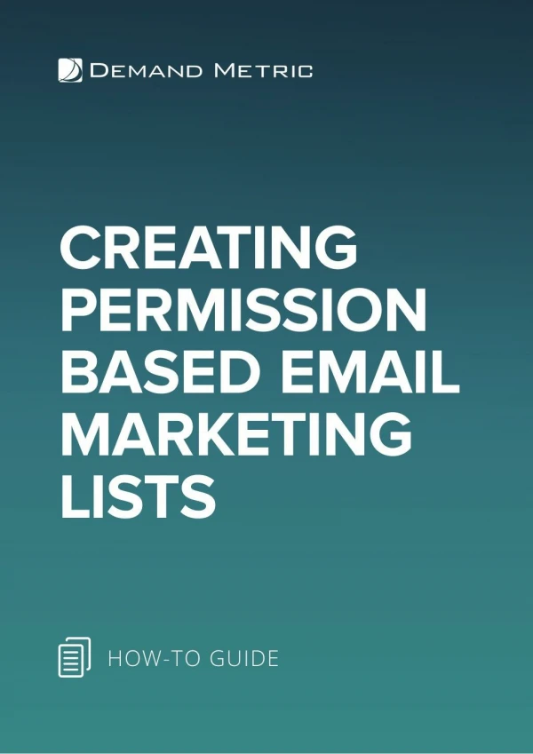 Creating Permission Based Email Marketing Lists