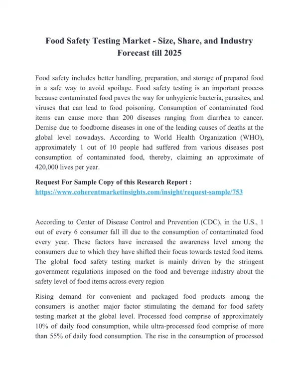 Food Safety Testing Market
