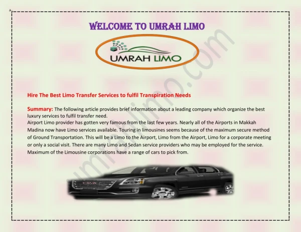 Best Luxury Hotels Makkah, Book Car for Hajj - umrahlimo.com