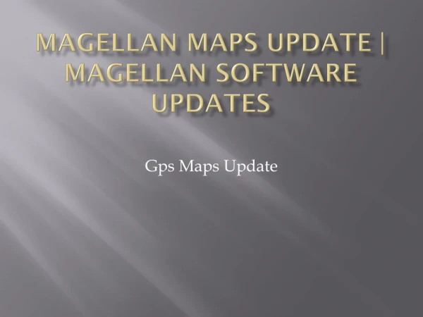 Magellan Maps update