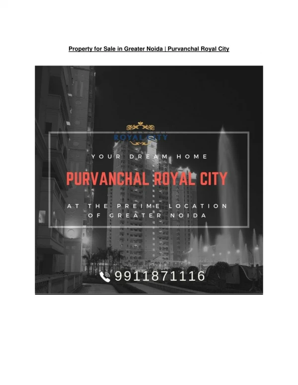 Property for Sale in Greater Noida | Purvanchal Royal City