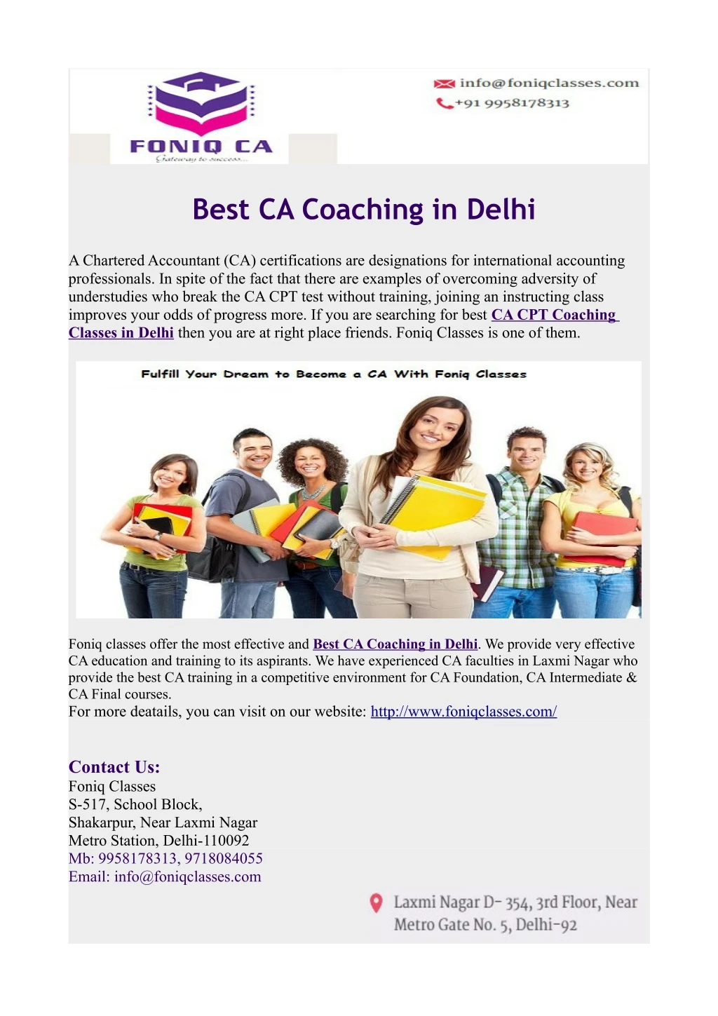 best ca coaching in delhi