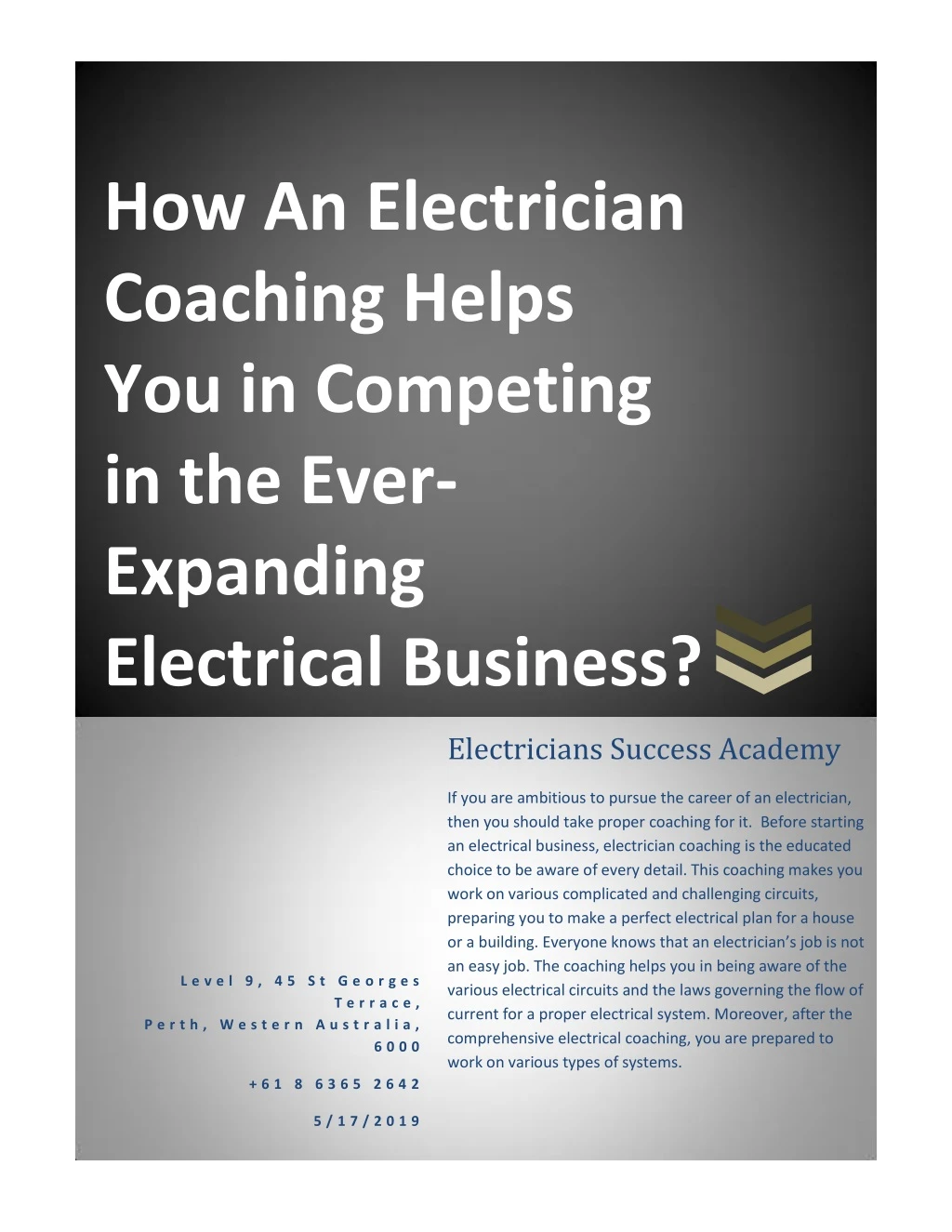 how an electrician coaching helps