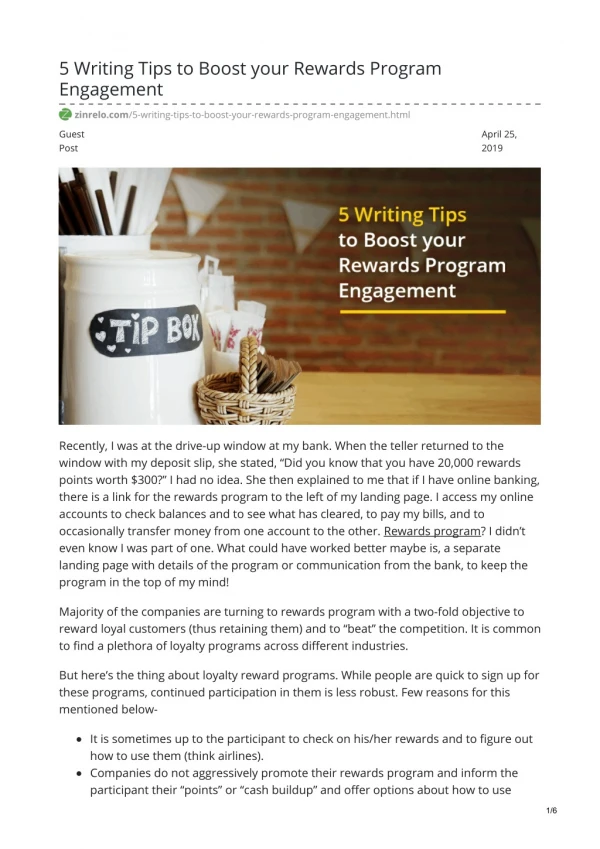 5 Writing Tips to Boost your Rewards Program Engagement