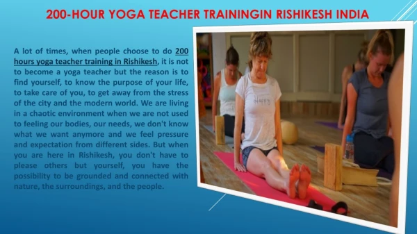 200-hour yoga teacher training in Rishikesh India