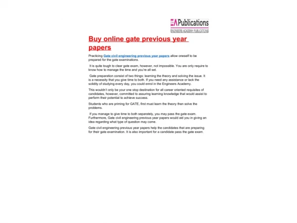 Buy online gate previous year papers