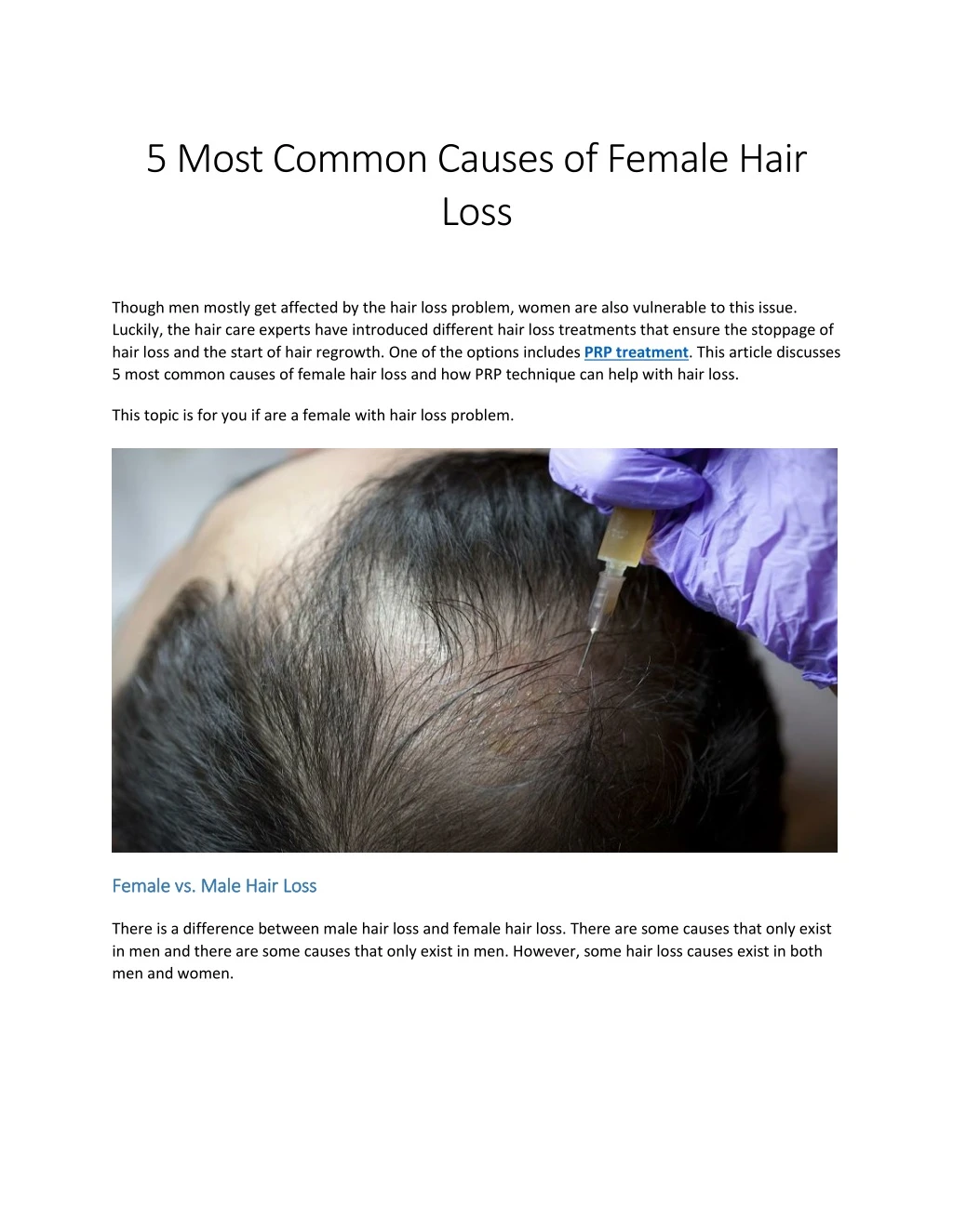 5 most common causes of female hair loss