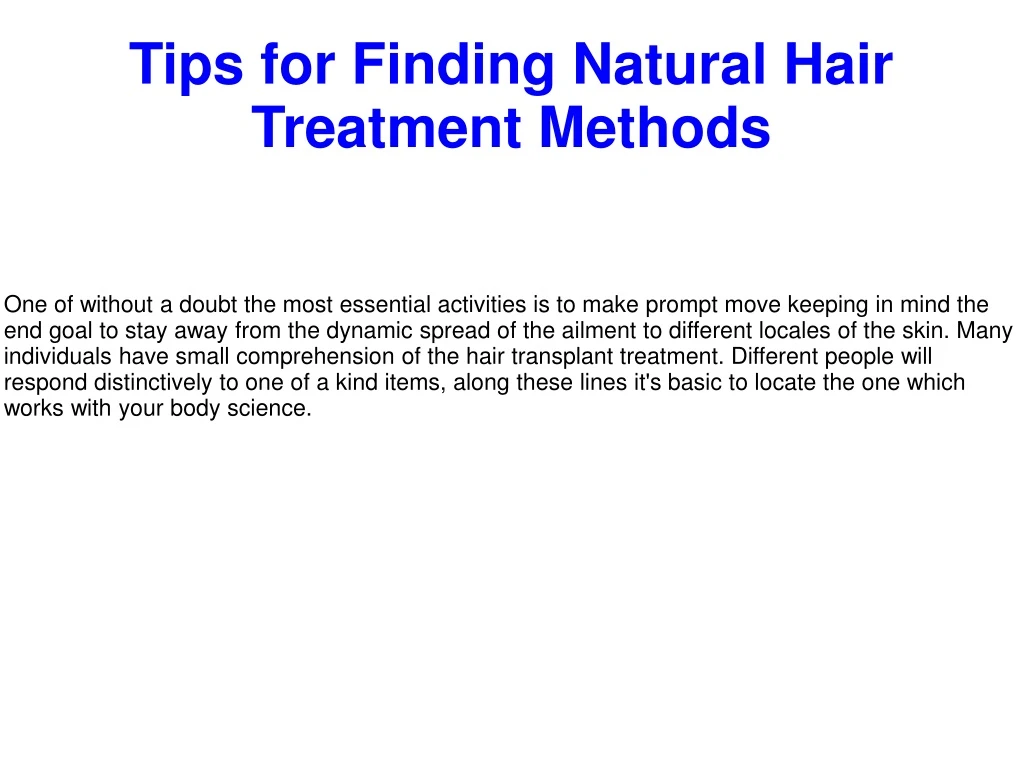 tips for finding natural hair treatment methods