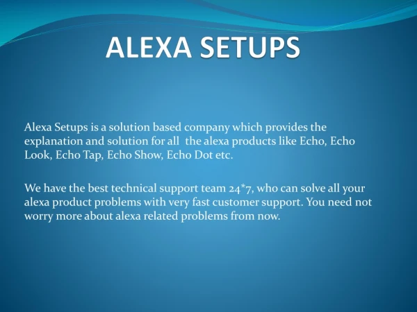 Alexa Echo Setups