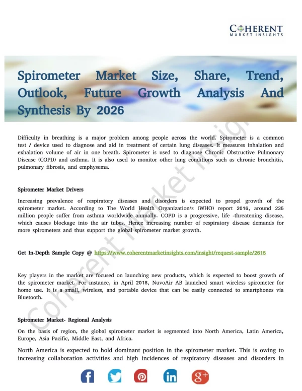 Spirometer Market Strategies and Forecasts to 2026