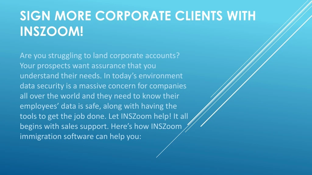 sign more corporate clients with inszoom
