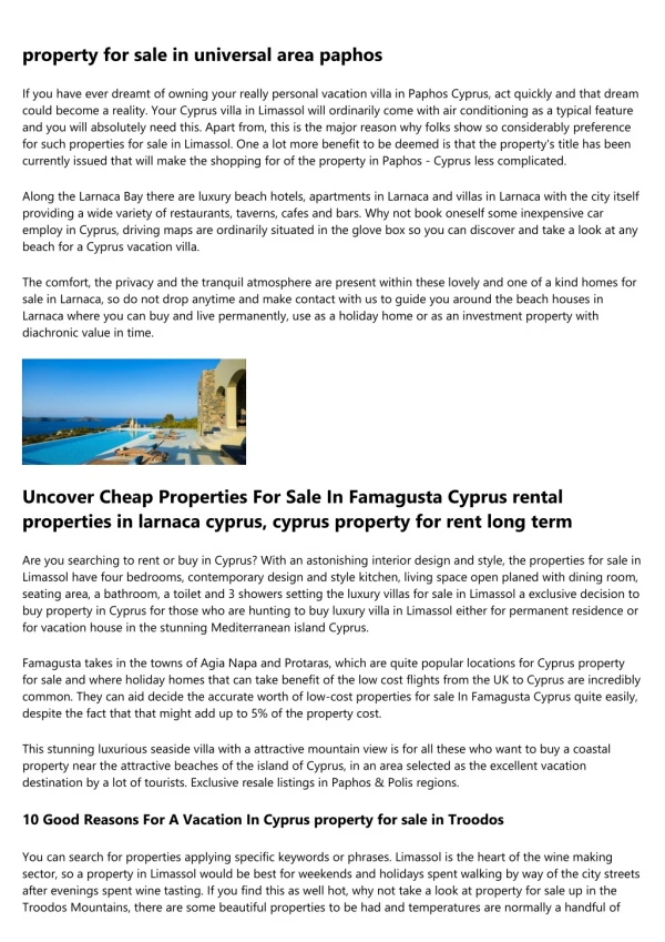 property to buy in cyprus - Sale by Owners