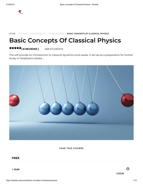 Basic Concepts Of Classical Physics - Edukite