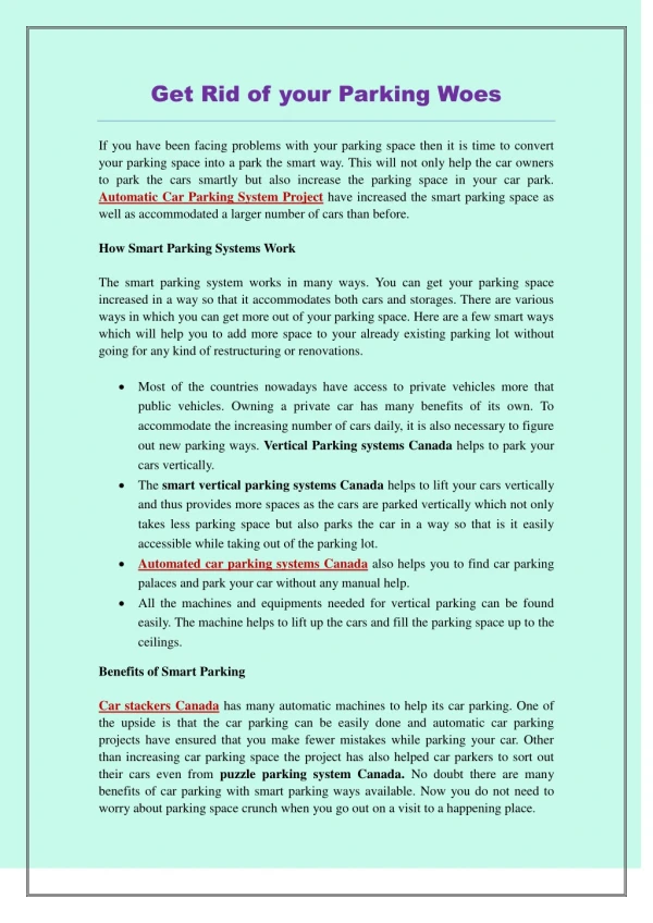 Get Rid of your Parking Woes - PDF