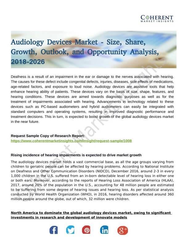 Audiology Devices Market Poised to Achieve Significant Growth in the Years to Come