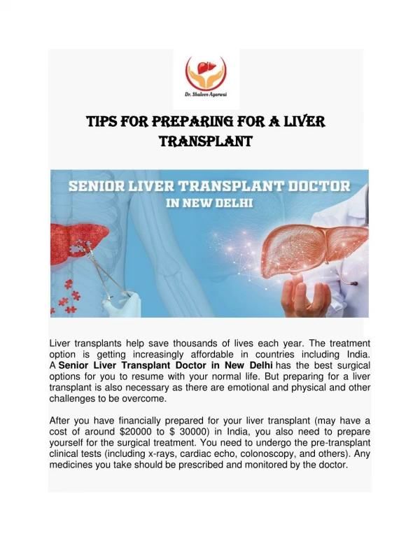 Tips for Preparing For a Liver Transplant