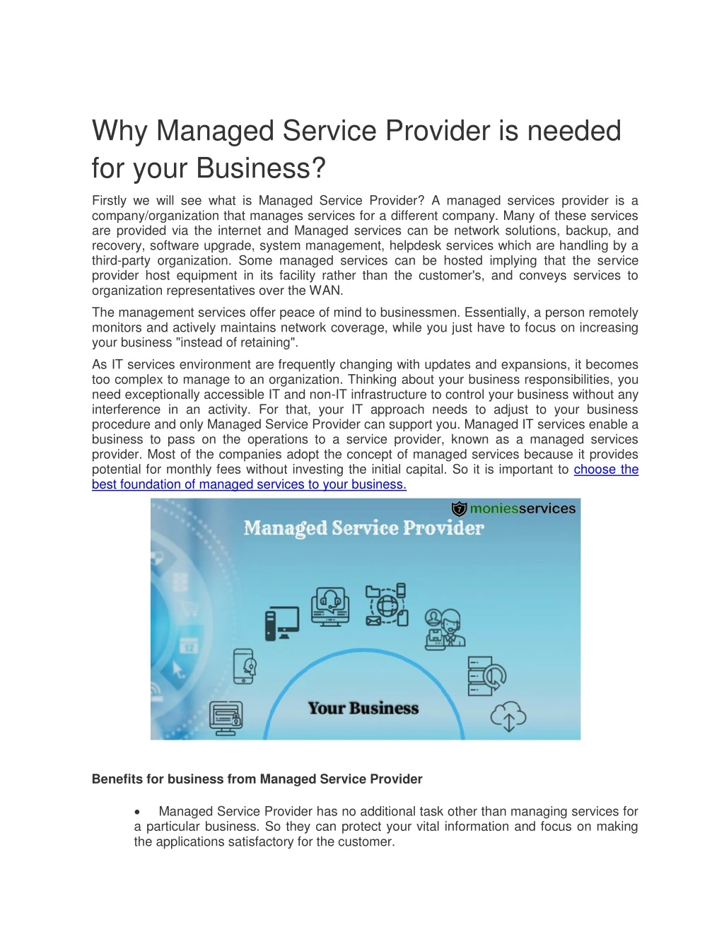 why managed service provider is needed for your