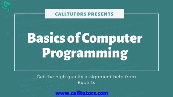 Basics of Computer programming| programming assignment help