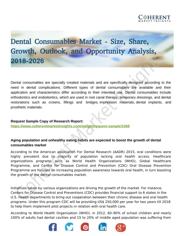 Dental Consumables Market Cost Profit and Marginal Revenue Analysis by 2026