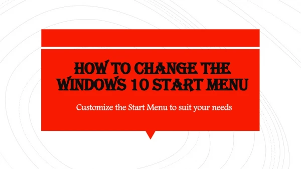 how to change the windows 10 start menu