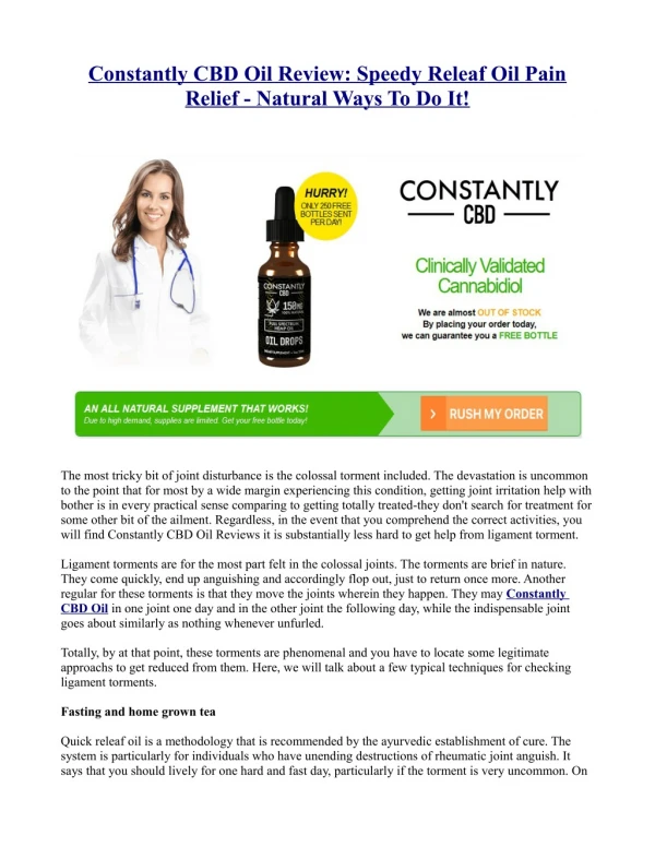 Step by step instructions to Use Constantly CBD Oil and Where to Buy It