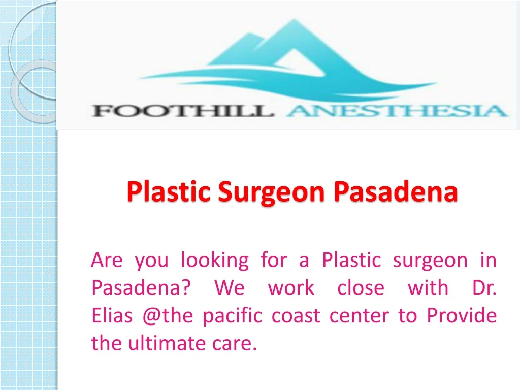 plastic surgeon pasadena
