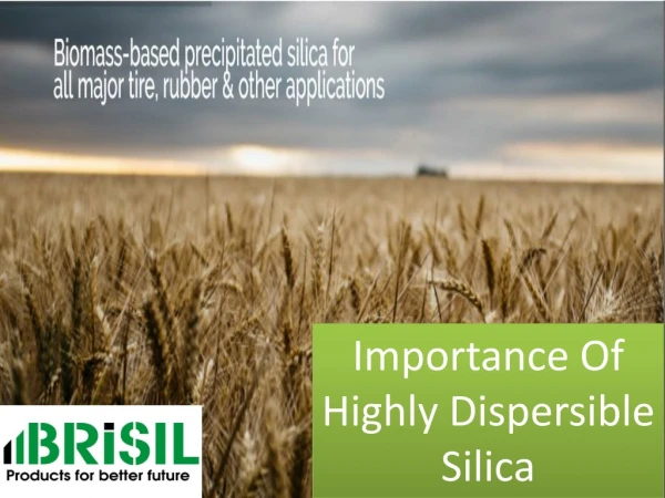Importance Of Highly Dispersible Silica