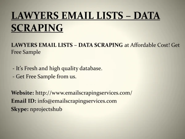 LAWYERS EMAIL LISTS – DATA SCRAPING