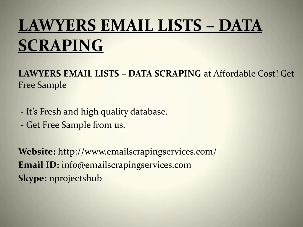 lawyers email lists data scraping