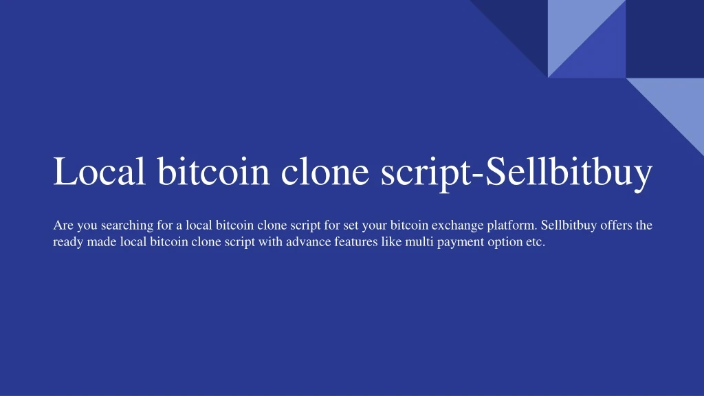 local bitcoin clone script sellbitbuy