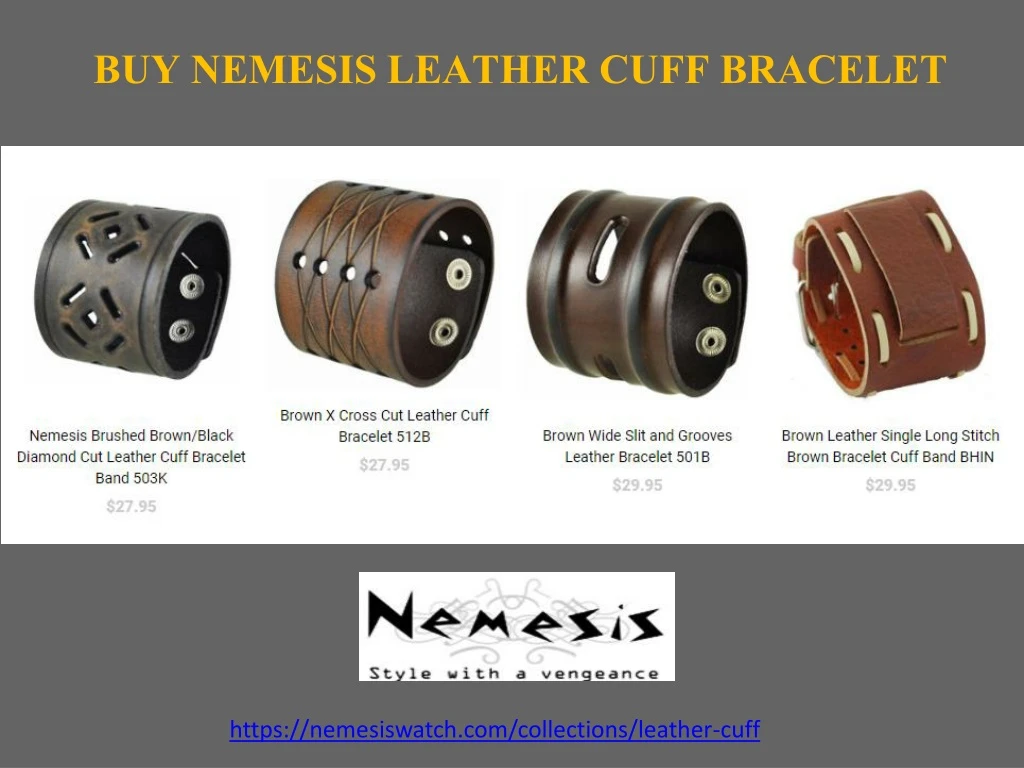buy nemesis leather cuff bracelet