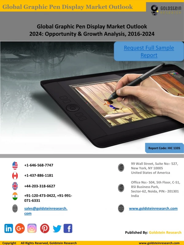 Global Graphic Pen Display Market to Reach USD 171.13 billion by 2016-2024