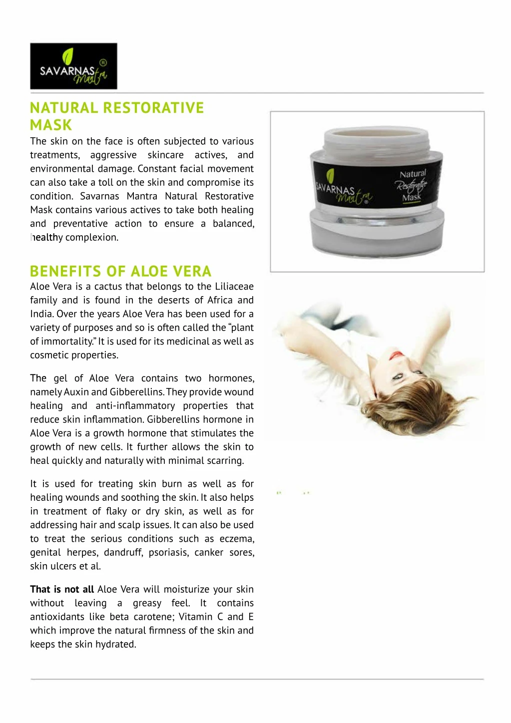 natural restorative mask the skin on the face