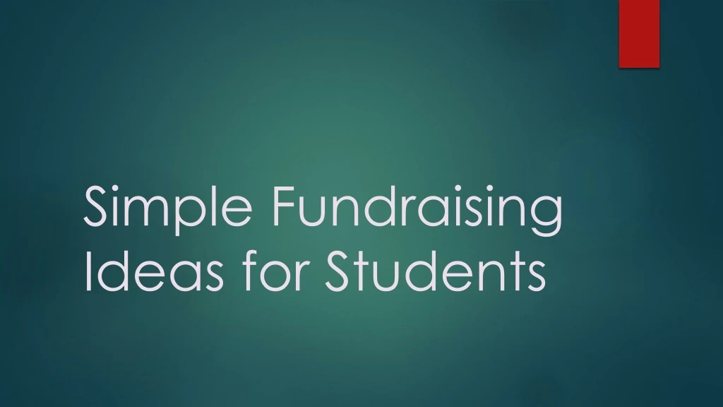 simple fundraising ideas for students