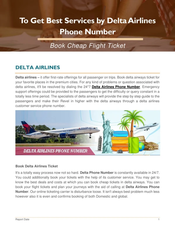 Call on Delta Airlines Phone Number for Flight Reservations