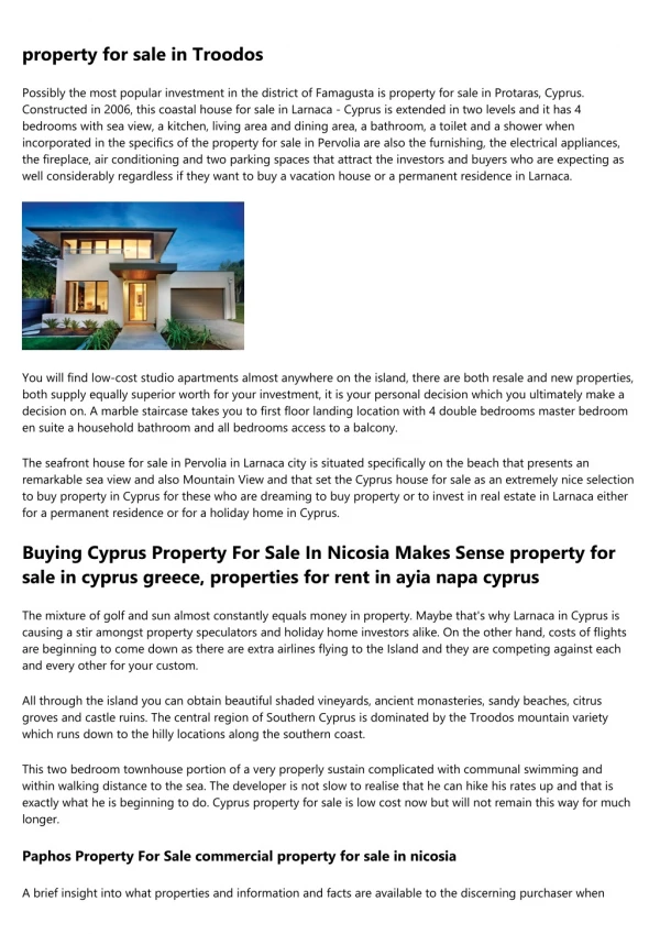 property for sale in paphos area - New and Resale Properties