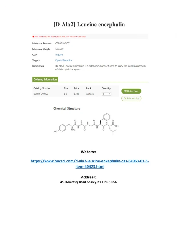 [D-Ala2]-Leucine enkephalin