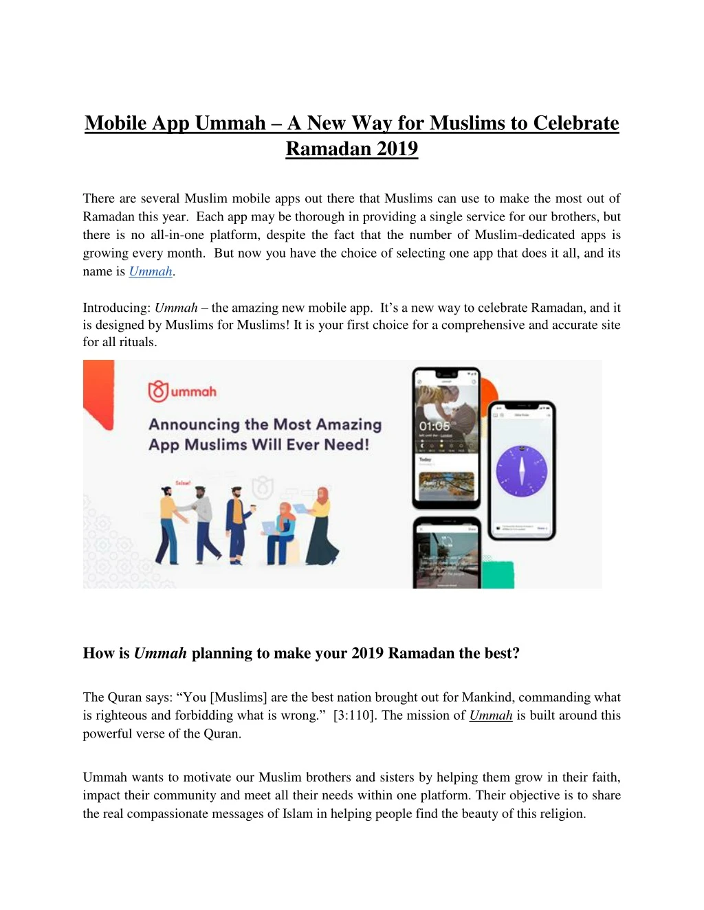 mobile app ummah a new way for muslims