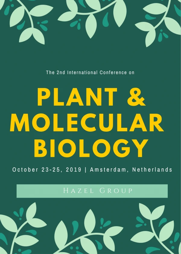 Plant and Molecular Biology (PMB 2019) Conference