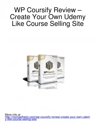 WP Coursify Review – Create Your Own Udemy Like Course Selling Site - slide 1